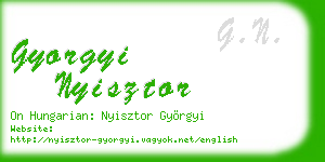 gyorgyi nyisztor business card